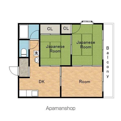 ハイツ山本C棟(3DK/1階)の間取り写真