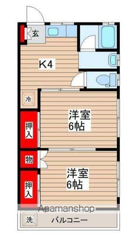 しゅんせいハイツⅡ(2K/1階)の間取り写真