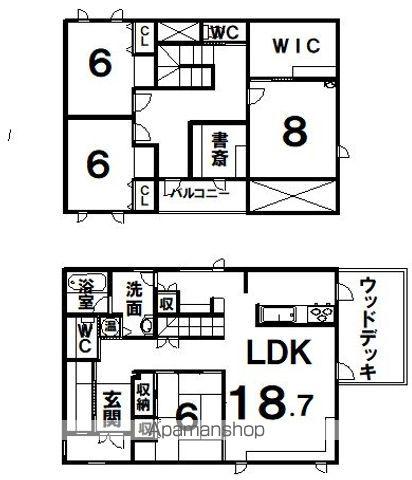 根室本線 新富士駅(北海道) 徒歩38分 2階建 築20年(4LDK)の間取り写真