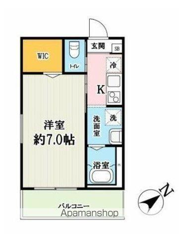 キャメル柏の葉キャンパス7A(1K/1階)の間取り写真