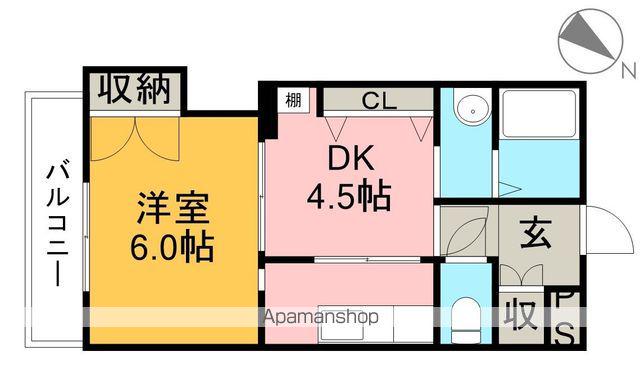 メイプル高須(1DK/2階)の間取り写真