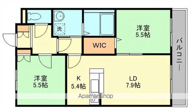 メゾンU(2LDK/1階)の間取り写真