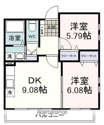GRAN-S TAKAHASHI(2DK/3階)の間取り写真