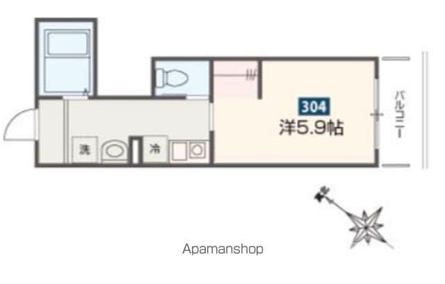 MELDIA東岩槻前(1K/3階)の間取り写真