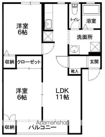 ルシアC(2LDK/2階)の間取り写真