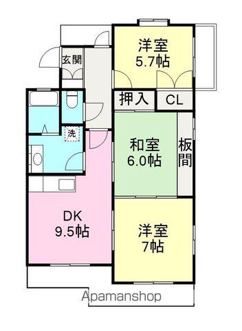 パウゼ西(3DK/3階)の間取り写真