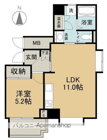 上幟町ハイム(1LDK/3階)の間取り写真