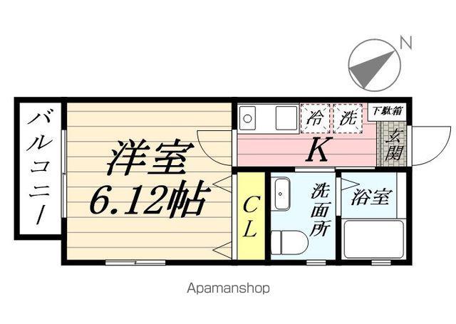 ピエール上永谷(1K/1階)の間取り写真