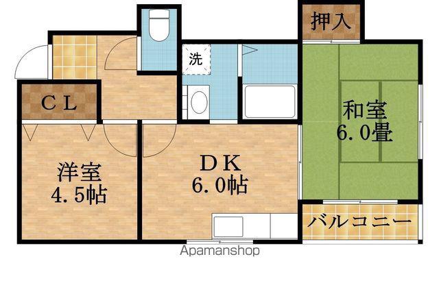 中野ハイツ(2DK/1階)の間取り写真