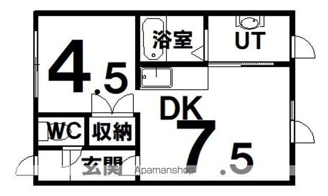コーポひまわり文苑(1DK/2階)の間取り写真