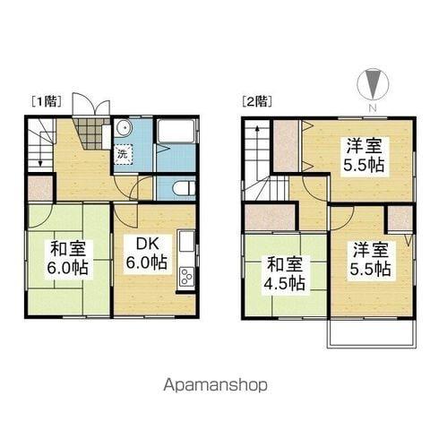 伊予鉄道郡中線 余戸駅 徒歩6分 2階建 築25年(4DK)の間取り写真