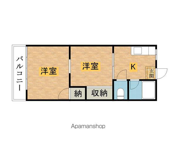 クロノス犬目町(2K/1階)の間取り写真