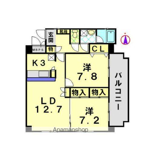 セレーノM(2LDK/5階)の間取り写真