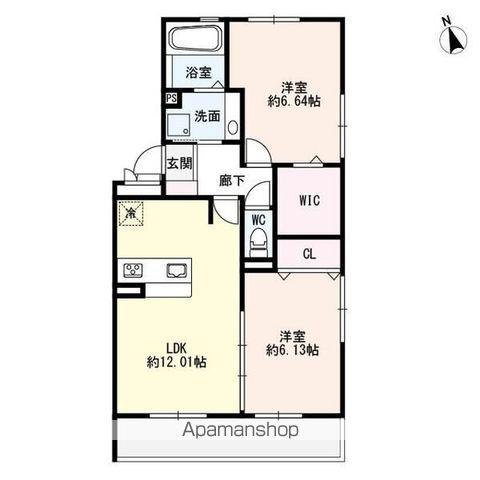 EUPHORIA2(2LDK/1階)の間取り写真