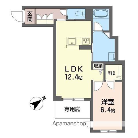 サン戸田公園(1LDK/1階)の間取り写真