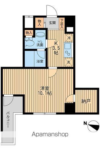 ユニフォート目黒中町(1K/4階)の間取り写真