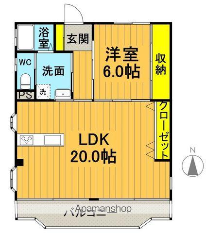 三澤屋Ⅰ(1LDK/2階)の間取り写真