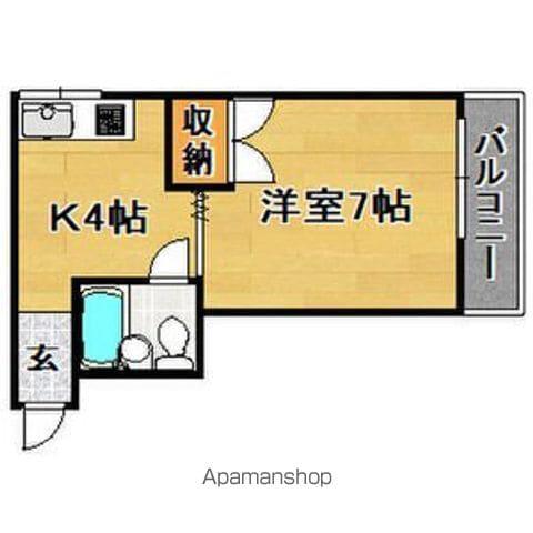 コーポ南住吉(1K/4階)の間取り写真