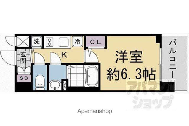 エスリード京都吉祥院ヴィーナ(1K/10階)の間取り写真