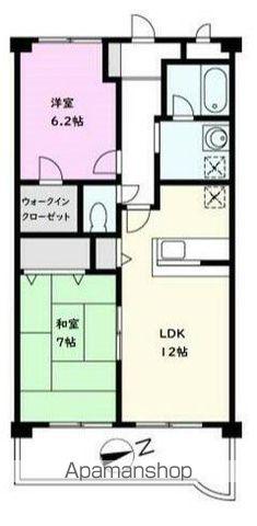 フォンテーヌ21(2LDK/2階)の間取り写真
