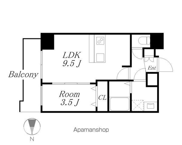 プレサンス高畑ルミア(1LDK/11階)の間取り写真