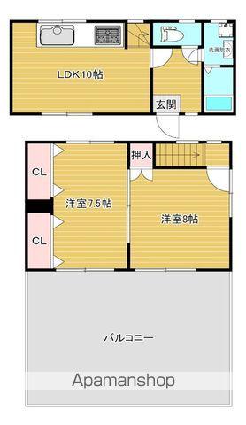 余戸西國西(2LDK/2階)の間取り写真