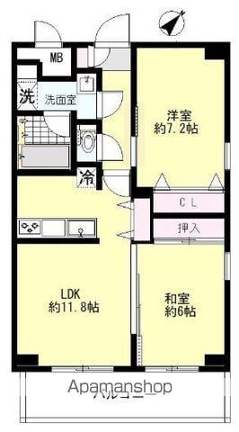 DELCCS練馬春日町(2LDK/2階)の間取り写真