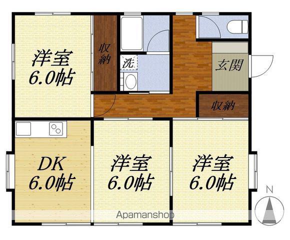 東海道本線 袋井駅 バス乗車時間：8分 上久能・小早川整形クリニック前バス停で下車 徒歩3分 1階建 築35年(3DK)の間取り写真