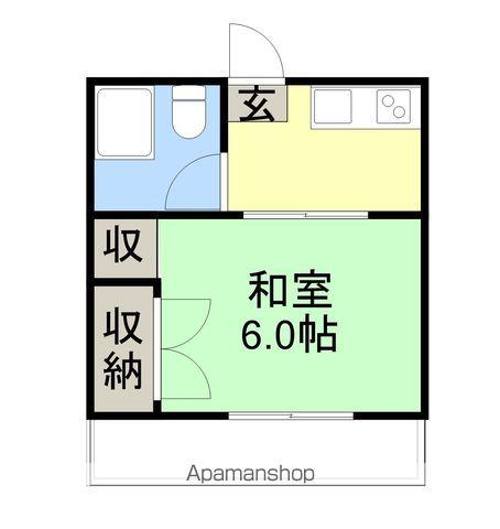 早田アパート(1K/2階)の間取り写真