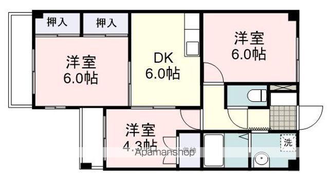 リバティー(3DK/3階)の間取り写真