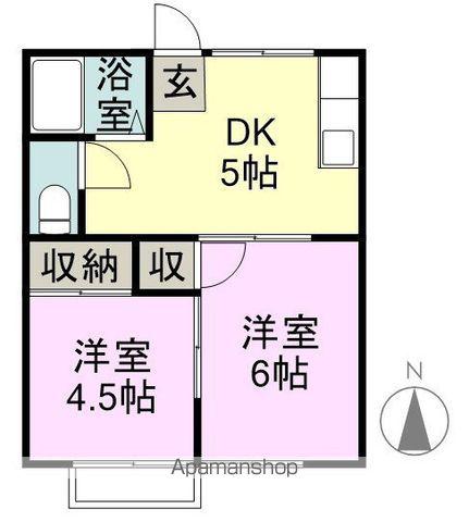 コーポみたけ(2DK/2階)の間取り写真