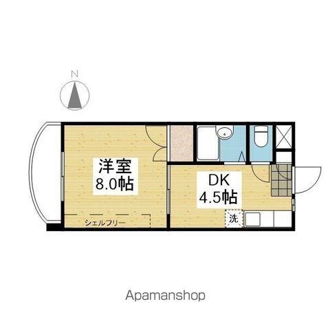 R5マンション(1DK/3階)の間取り写真