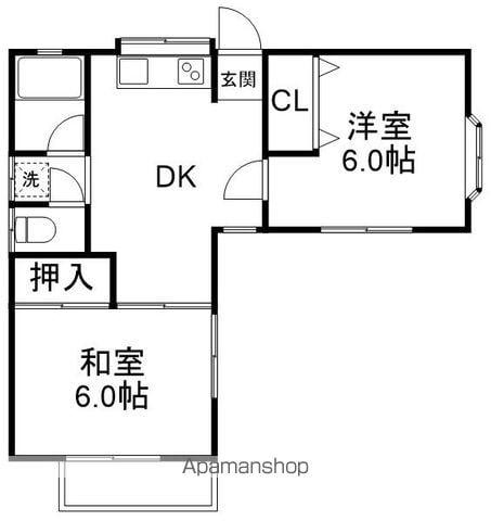 さくらコーポ(2DK/2階)の間取り写真
