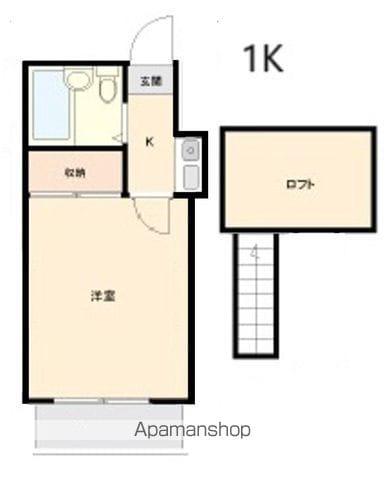 パレス南柏(1K/1階)の間取り写真