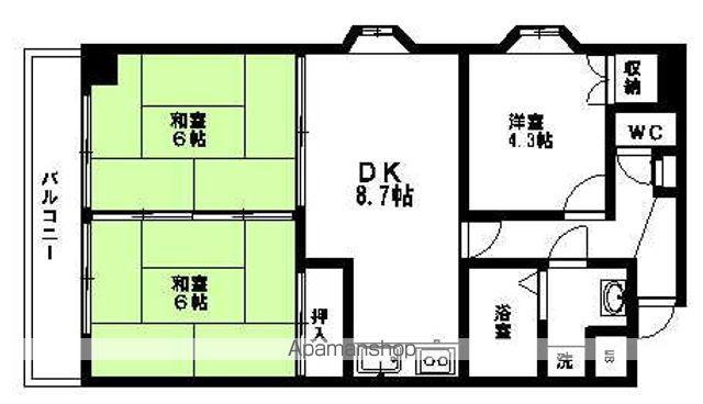 パレス上杉(3DK/12階)の間取り写真