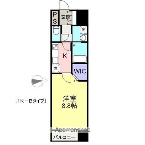 アークデュオ福島万世町(1K/8階)の間取り写真