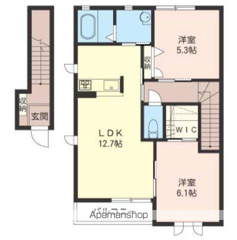 クレセールⅡ(2LDK/2階)の間取り写真