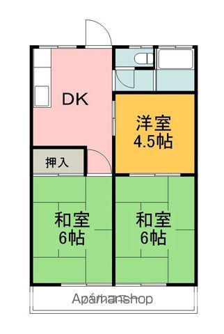 鷹の羽コーポ(3K/2階)の間取り写真