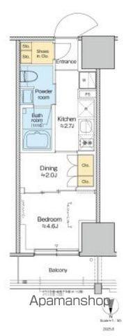 プラウドフラット四谷三丁目(1DK/6階)の間取り写真