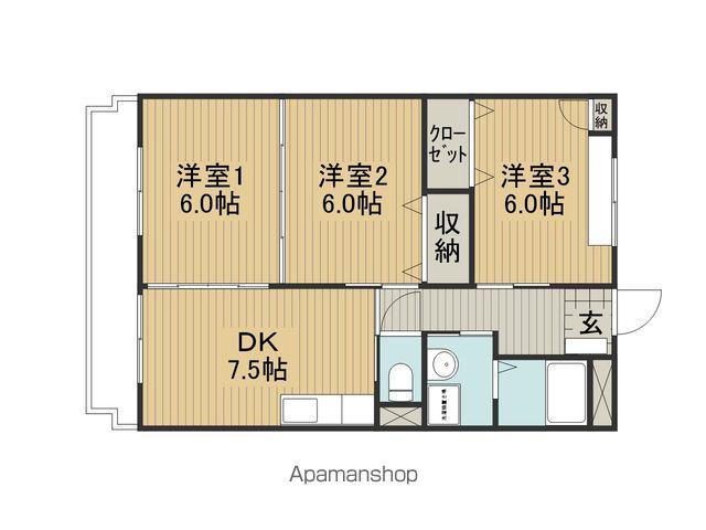 グランデュオ(3DK/2階)の間取り写真