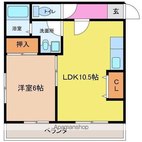 コーポゾンネ(1LDK/3階)の間取り写真