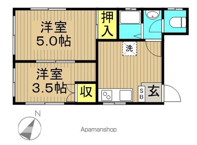 辰巳コーポ(2K/5階)の間取り写真