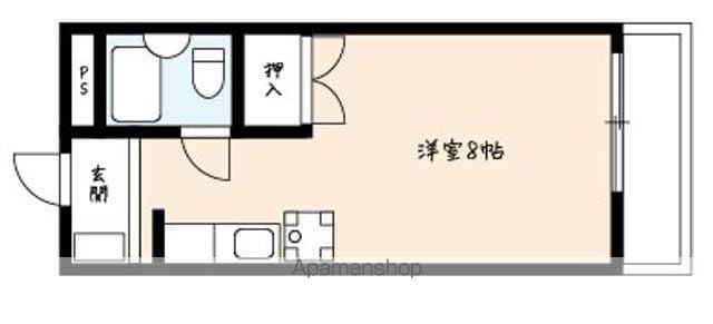 メゾン川杉第二(ワンルーム/2階)の間取り写真