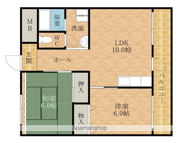 ライフパートⅢ(2LDK/3階)の間取り写真