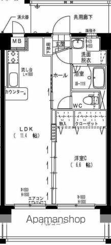 ララモア(1LDK/5階)の間取り写真