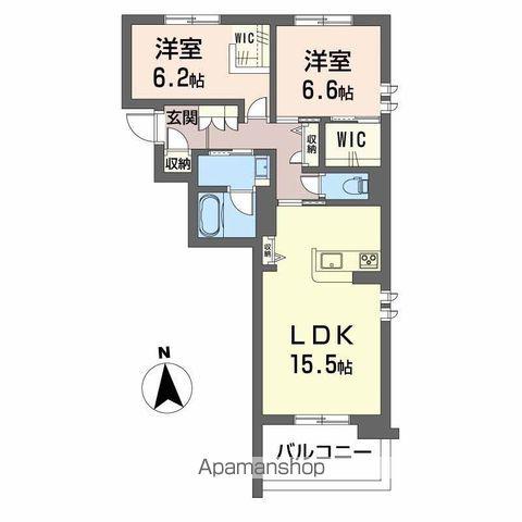 コンフォーザ虎丸(2LDK/2階)の間取り写真