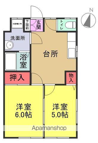 ラフォーレ北宿(2DK/1階)の間取り写真