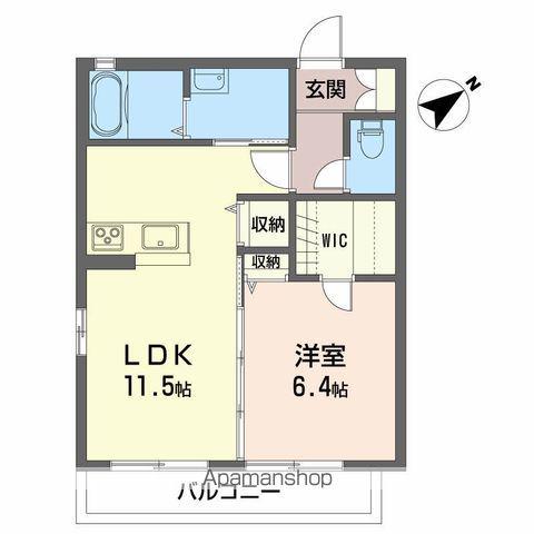 シャーメゾン・クオーレ(1LDK/2階)の間取り写真