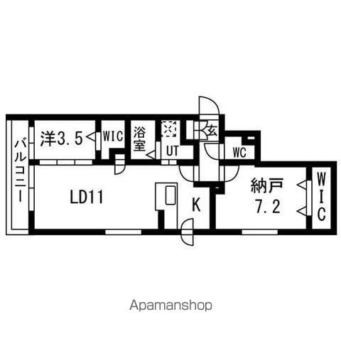 アルファスクエア北28西4(2LDK/4階)の間取り写真