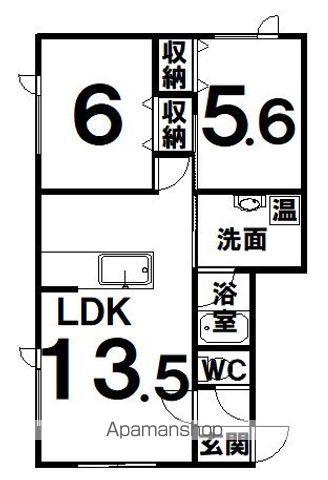ルラーシュ(2LDK/1階)の間取り写真